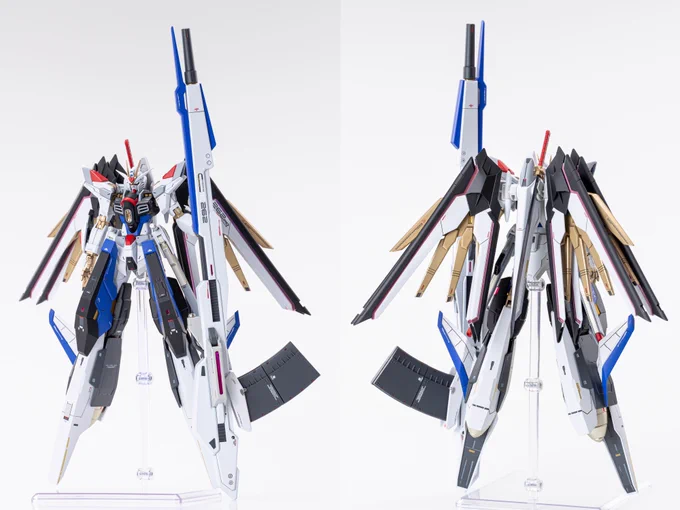 HG/144マイティーストライクフリーダムガンダム完成しました! ゼウスシルエットを参考にそれっぽいユニットと武装を追加しプラ板、スジボリなどでパネルラインを追加し1部オリジナルカラーで製作しました。
