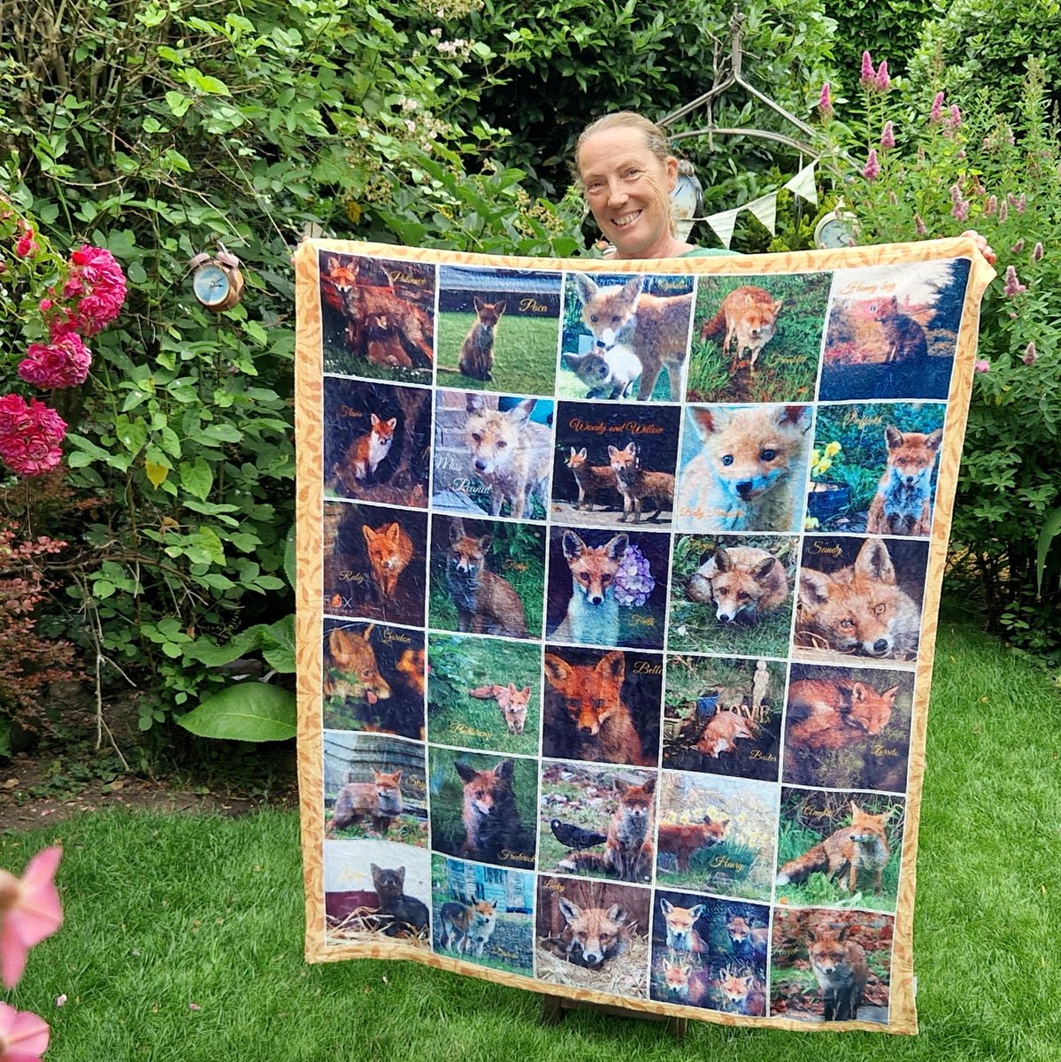 foxguardiansuk's tweet photo. I got the best gift ever to celebrate the 8th anniversary of me getting #foxed: A snuggle blanket featuring some of the many #foxes whose lives I saved over the years. It blew me away to see their beautiful faces and made me cry tears of joy. I am so proud to be their guardian!💞 https://t.co/EwK4LJtRcL