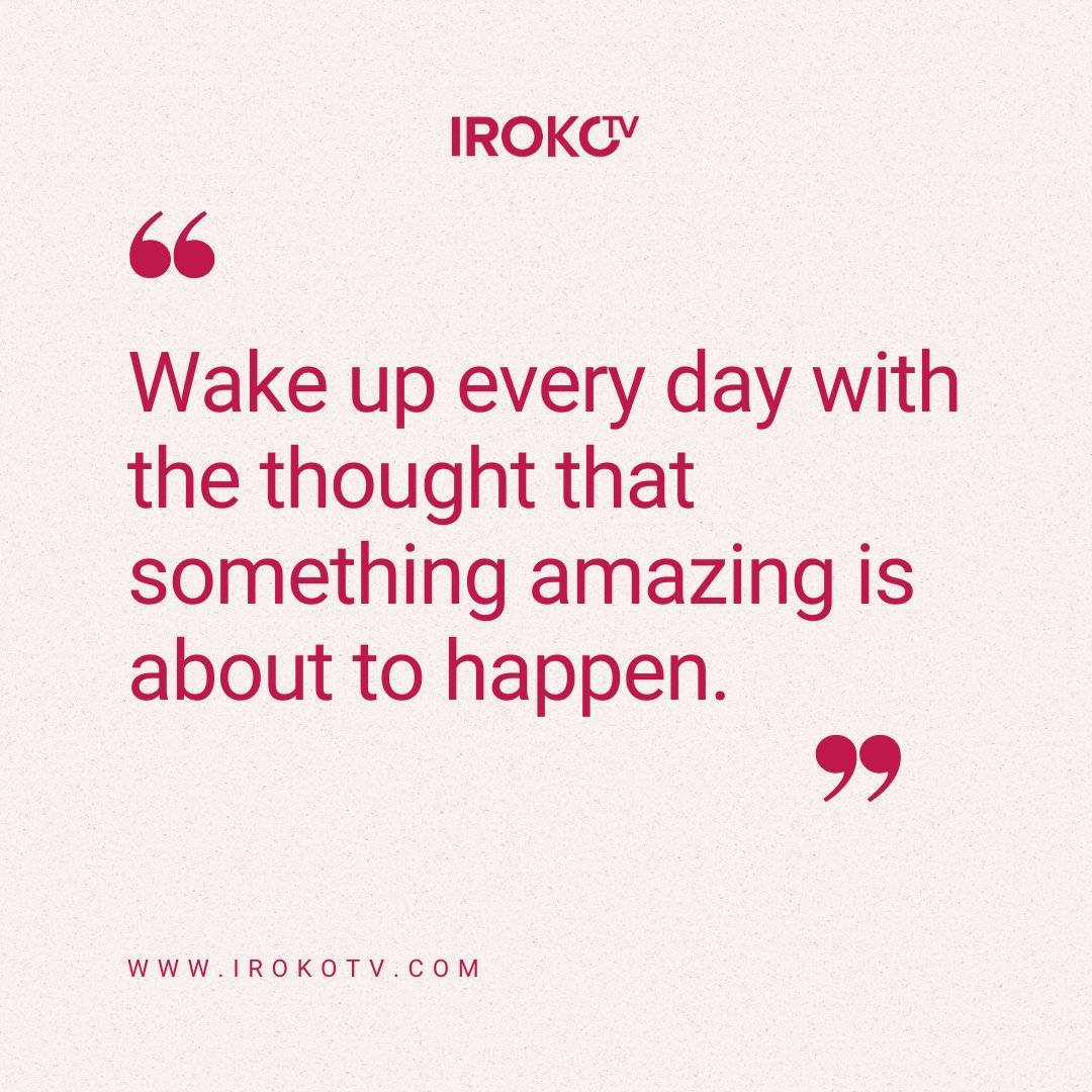 It's a good day to have good thoughts only...
Have a wonderful week ahead.

#irokotv #mondaymorning #mondaymotivation