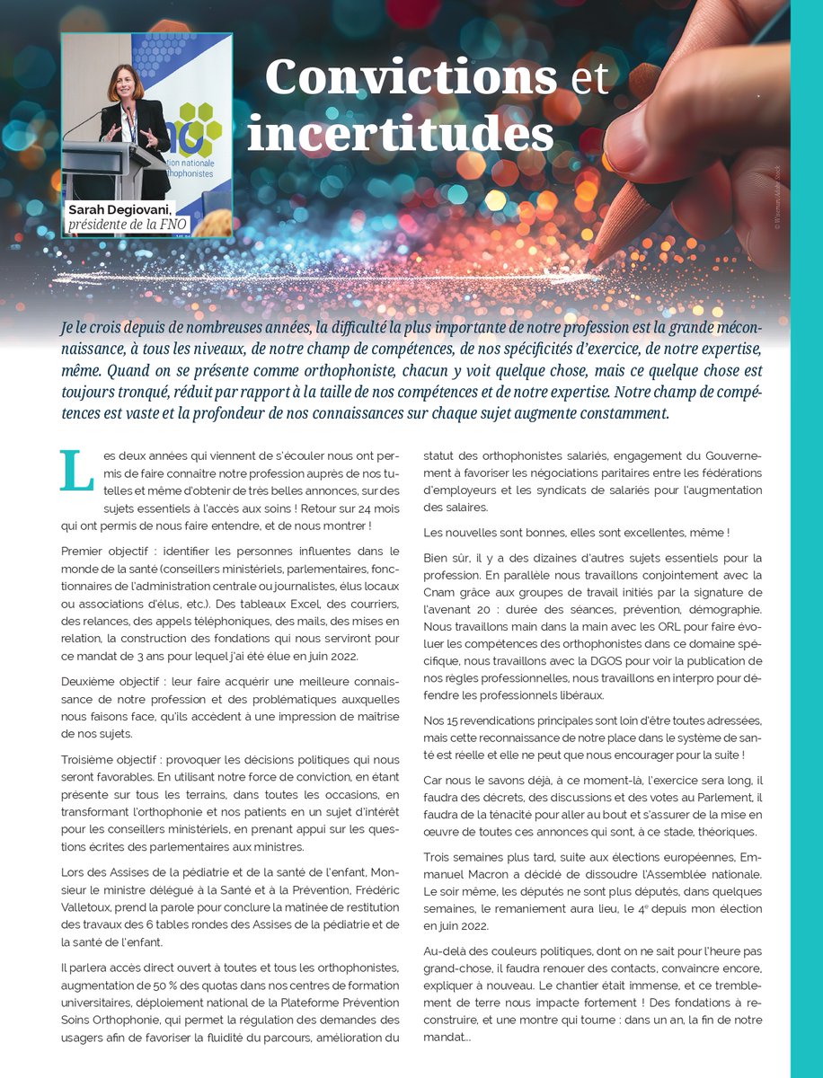 Sarah Degiovani (@sarahdegio) on Twitter photo Mon édito "Convictions et Incertitudes" ! Pensées pr ts mes ami·es à la tête de syndicat de libéraux de santé ! <a href="/orthophonistes/">FNO</a> <a href="/LiberauxDeSante/">Les Libéraux de santé</a> <a href="/UNPS10/">L'Union Nationale des Professionnels de Santé</a> <a href="/SbastienGUERAR2/">Sébastien Guérard</a> <a href="/presidentFNI/">Daniel GUILLERM</a> <a href="/MelanieOrdines/">Ordines Melanie Orthoptiste</a> <a href="/PhilippeBesset/">Philippe Besset</a> <a href="/franckdevulder/">Franck DEVULDER</a> <a href="/lescdf/">Les Chirurgiens-Dentistes de France</a> <a href="/podologues/">FNP</a> <a href="/BLANCHECOTTE/">F. BLANCHECOTTE</a> Mon édito "Convictions et Incertitudes" ! Pensées pr ts mes ami·es à la tête de syndicat de libéraux de santé ! <a href="/orthophonistes/">FNO</a> <a href="/LiberauxDeSante/">Les Libéraux de santé</a> <a href="/UNPS10/">L'Union Nationale des Professionnels de Santé</a> <a href="/SbastienGUERAR2/">Sébastien Guérard</a> <a href="/presidentFNI/">Daniel GUILLERM</a> <a href="/MelanieOrdines/">Ordines Melanie Orthoptiste</a> <a href="/PhilippeBesset/">Philippe Besset</a> <a href="/franckdevulder/">Franck DEVULDER</a> <a href="/lescdf/">Les Chirurgiens-Dentistes de France</a> <a href="/podologues/">FNP</a> <a href="/BLANCHECOTTE/">F. BLANCHECOTTE</a>