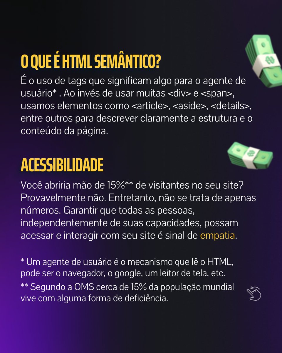 serlivcursos's tweet image. Descubra como HTML semântico pode te ajudar a criar um site que VENDE MAIS

#HTMLSemantico #Acessibilidade #SEO  #WebDesign #DesenvolvimentoWeb #DigitalMarketing #InclusaoDigital #VendasOnline #FrontEnd #HTML  #webdev

bit.ly/css-html-js
bit.ly/figma-html
