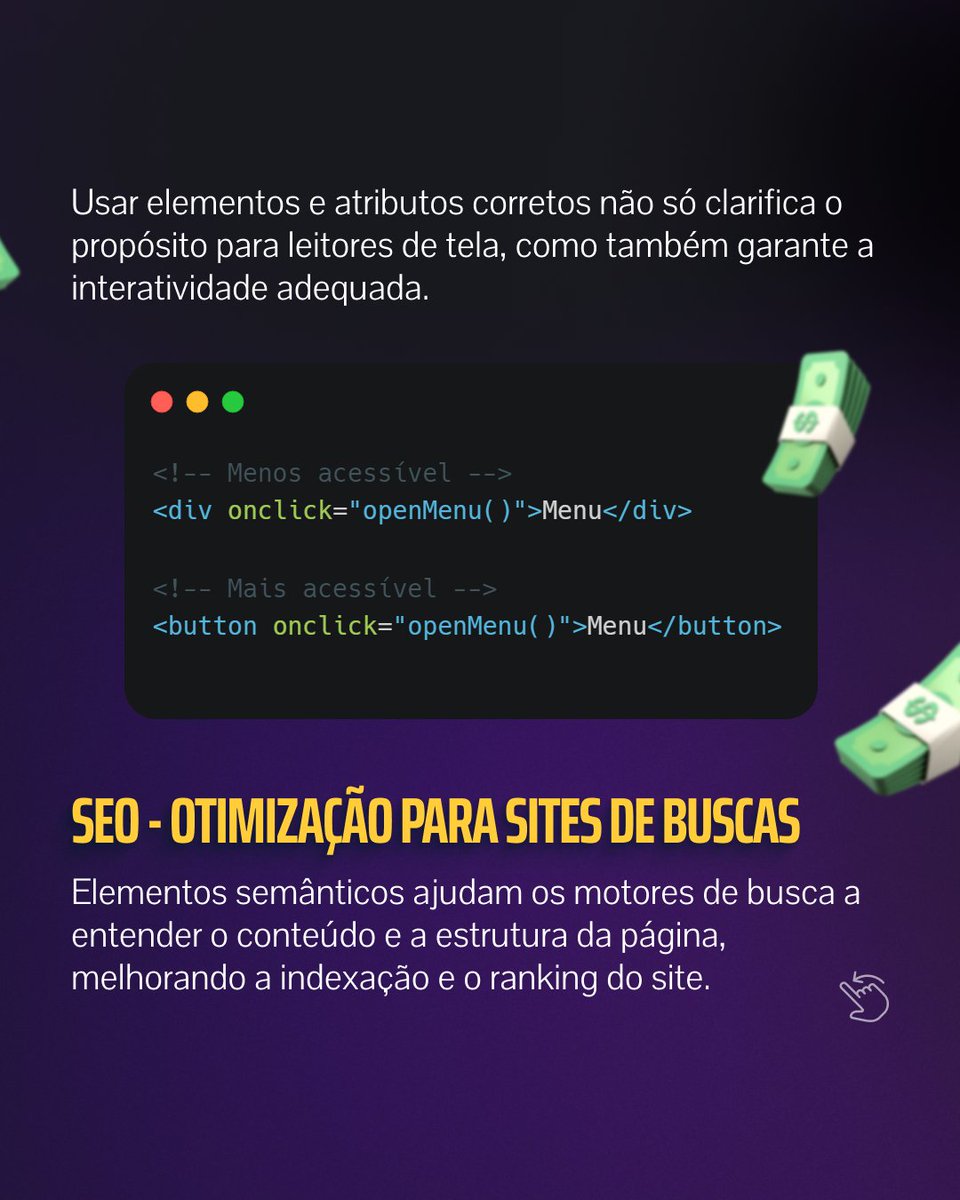 serlivcursos's tweet image. Descubra como HTML semântico pode te ajudar a criar um site que VENDE MAIS

#HTMLSemantico #Acessibilidade #SEO  #WebDesign #DesenvolvimentoWeb #DigitalMarketing #InclusaoDigital #VendasOnline #FrontEnd #HTML  #webdev

bit.ly/css-html-js
bit.ly/figma-html