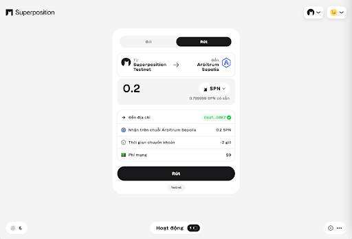5phutcrypto_'s tweet photo. 💠Nhiệm vụ 1: Trải nghiệm testnet (MIỄN PHÍ)

🔸Bước 1: Thêm mạng Superposition Testnet

Name: Superposition Testnet
RPC URL: https://t.co/g7x5GQTvVp
Chain ID: 98985
Currency Symbol: SPN

🔸Bước 2: Faucet ETH chain Arbitrum Sepolia https://t.co/sc25rx4Ejp

AE truy cập vào link, kết nối ví và hoàn thiện profile như thêm email, chỉnh sửa ảnh avatar để được faucet nhá. Link này AE được faucet mà không yêu cầu hold ETH trong ví

🔸Bước 3: Faucet Arbtrum Sepolia USDC https://t.co/99pE6yNRwy

🔸Bước 4: Faucet token test $SPN https://t.co/lUZpMKUrd6

🔸Bước 5: AE bridge $SPN và USDC từ chain Superposition Testnet sang Arbitrum Sepolia ở mục Rút https://t.co/8jPxSqTzI8

! Lưu ý: Khi AE Rút thì sẽ mất tầm 2 tiếng và sau đó AE chuyển sang chain Arbitrum Sepolia để claim token về nhá!

🔸Bước 6: Swap và Stake https://t.co/DbHifxMoNb. AE có thể chỉnh Swap sang chế độ Pro như hình để hiện được chart, volume,...