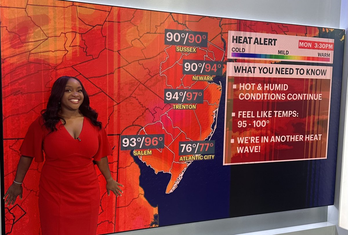 ☀️GOOD MORNING☀️

I’m thinking cooler &amp; cloudy thoughts to fight off this heat wave…. BUT <a href="/AMcKenzie_News/">Asha McKenzie</a> is bringing the HEAT 🥵 … in fact, she matches the weather maps! 

Watch Mornings on <a href="/News12NJ/">News12NJ</a> right now!