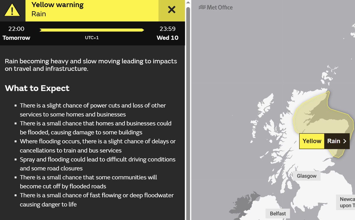 Traffic Scotland (@trafficscotland) on Twitter photo ⚠️ YELLOW WEATHER WARNING⚠️
The <a href="/metoffice/">Met Office</a> has issued a weather warning for ☔ RAIN☔
Tuesday (09/07) 22:00 Wednesday (10/07) 23:59
More information can be found here: bit.ly/3mi4ciZ
Safety advice: bit.ly/3PP5axD ⚠️ YELLOW WEATHER WARNING⚠️
The <a href="/metoffice/">Met Office</a> has issued a weather warning for ☔ RAIN☔
Tuesday (09/07) 22:00 Wednesday (10/07) 23:59
More information can be found here: bit.ly/3mi4ciZ
Safety advice: bit.ly/3PP5axD