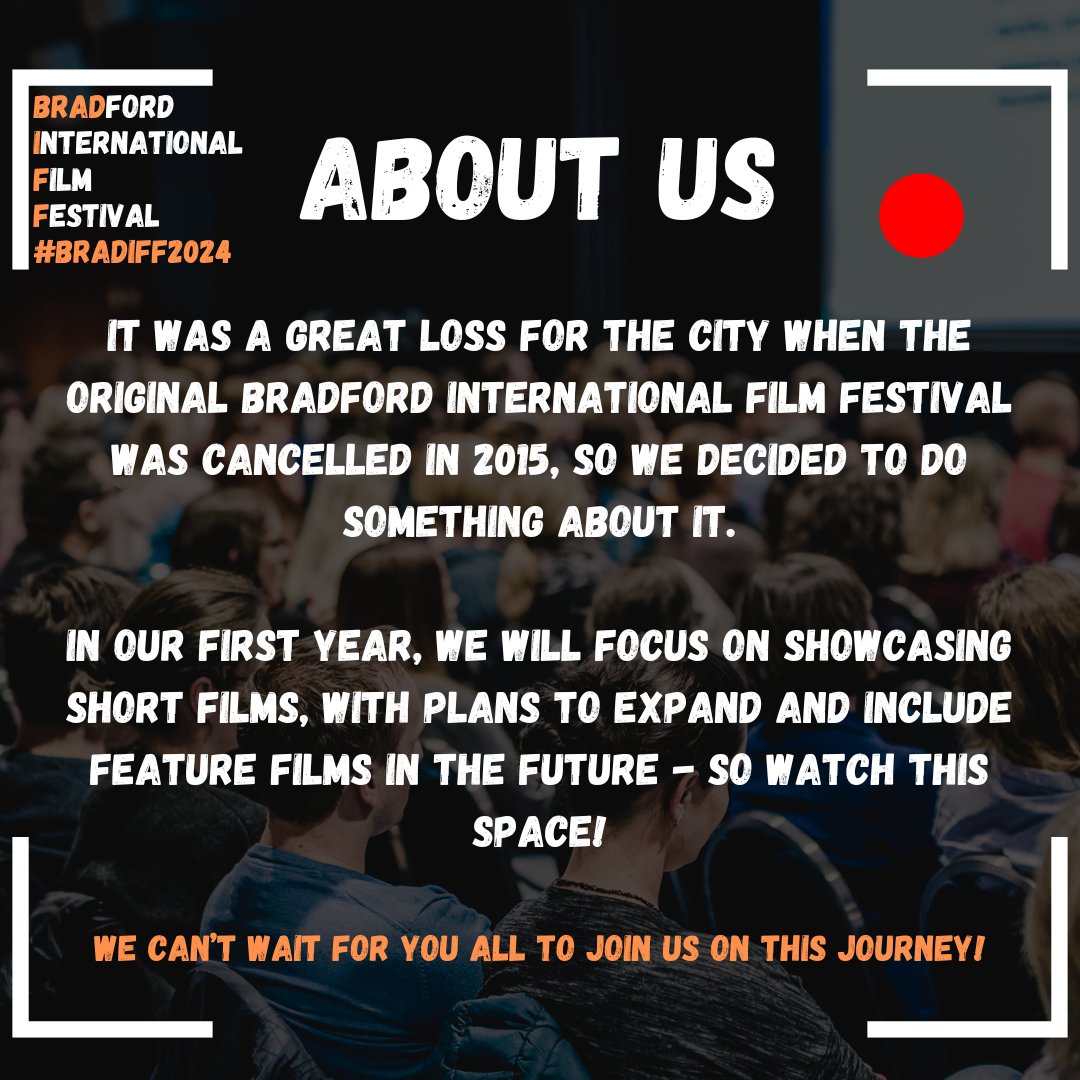 Here's a little bit more about us &amp; why we wanted to set up the festival 💫

Our regular deadline is the 15th of July, submissions via Film Freeway &amp; remember entry is free to all Bradford Filmmakers!

#BRADIFF2024 #bradford2025
