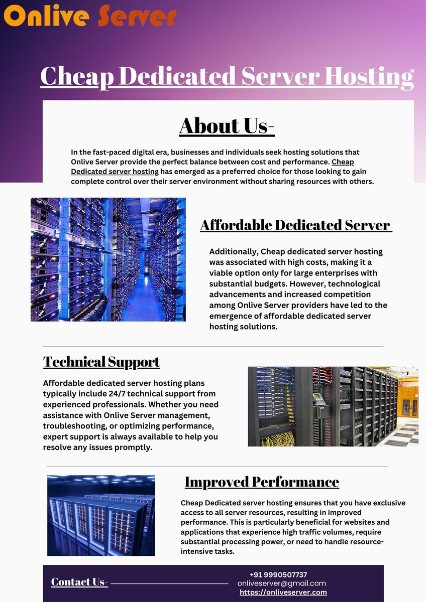AnnuAnn32732202's tweet image. Unlock unparalleled performance and reliability with Onlive Server Cheap Dedicated Server Hosting. Experience top-notch security, robust infrastructure, and seamless scalability tailored to your needs. 
Visit - onliveserver.com/cheap-dedicate…
#cheapdedicatedserver #buydedicatedhosting