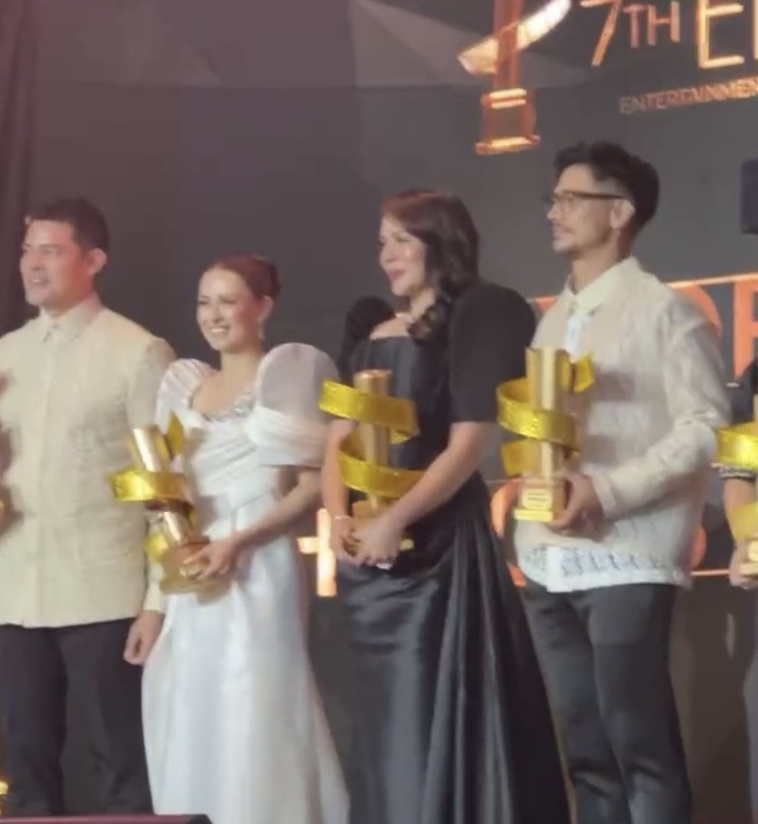 eunanga's tweet photo. if you told me 5 years ago that juls would win a film best actress award &amp; stand alongside these icons, i wouldn't have believed you. juls, you ARE an industry gem &amp; you have a spot in the industry, u just need to claim it. PH cinema and tv NEEDS your talent. well-done, my love♡ https://t.co/Ev5vQz6VyD
