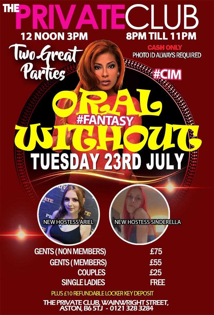 Save the date! 

OWO and CIM is back! Join NEW HOSTESS <a href="/SinderellaTPC/">Sinderella</a> and @ArielThePawg and enjoy some CUM IN MOUTH action 

Tuesday 23rd June! 12-3pm and 8-11pm 

Call 07849 739 434 or 0121 328 3284 to Join the party! 

theprivateclub.com/party-bookings…

<a href="/privatetodger/">#PrivateTodger</a> <a href="/SuzannahPrivate/">Suzannah#PrivateClub</a>