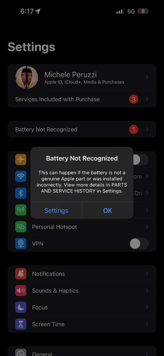 mkln's tweet photo. @Apple @AppleSupport Battery replacement at an Apple Store -- thankfully I checked before leaving the store. further evidence of sloppy work, @Apple https://t.co/BzFRxhNDE2