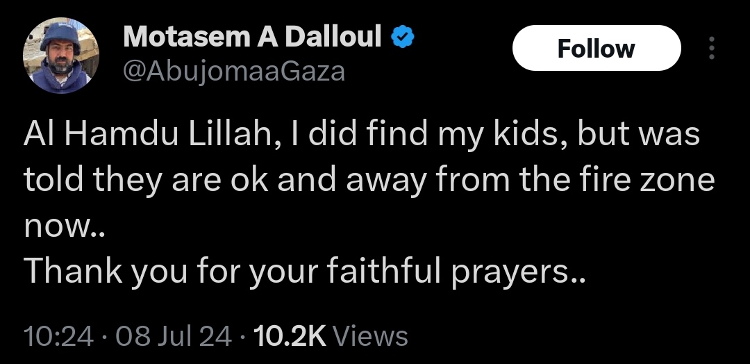 PaIestinian journalists are updating us while desperately looking for their own children after a night of carnage