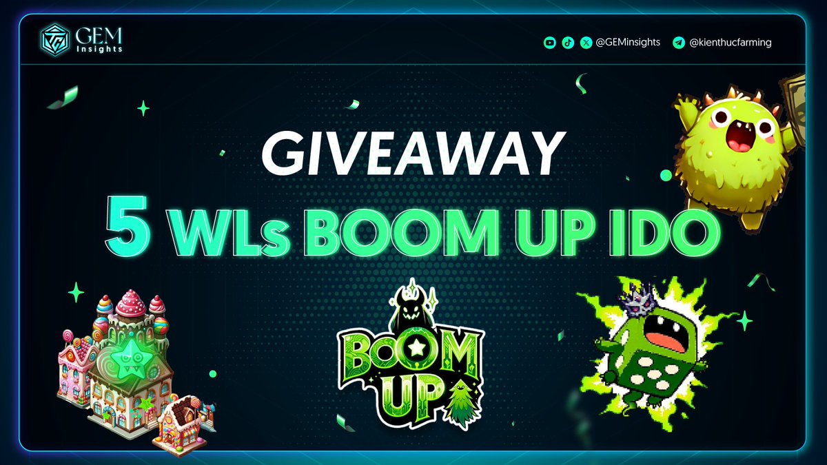 🎁 Giveaway 5 Slots @Boomup_Official $BOOM IDO Whitelist

1. Follow @GEMinsights + <a href="/Silvia_zang/">Silvia.zang</a>
2. Like &amp; Repost this tweet
3. Comment your TON Wallet + tag 2 friends

48 Hours | IDO on <a href="/TonUP_io/">TonUP.ton 💎</a> on July 11th

#Giveaway