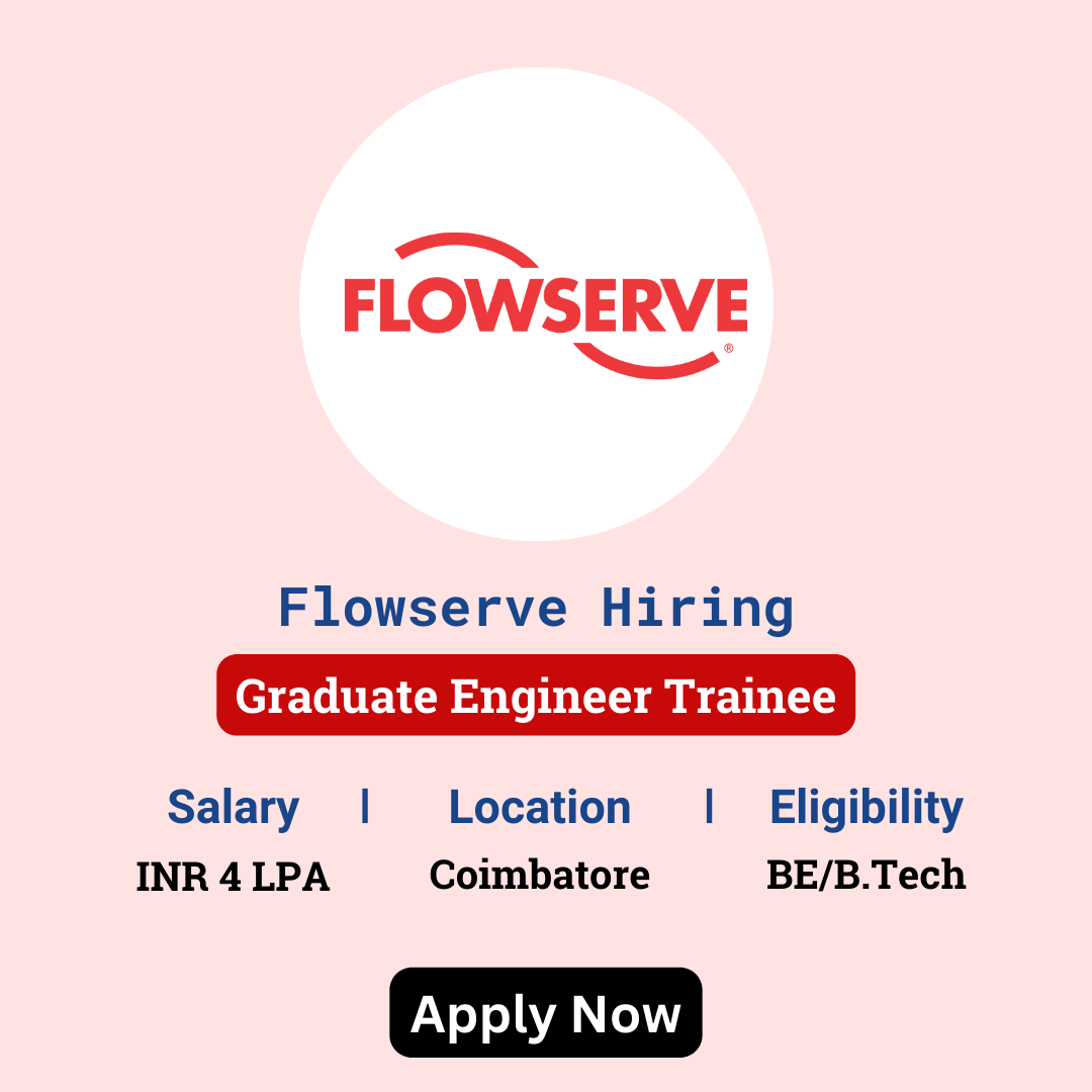 karthikpattadi's tweet image. 🌟 Exciting Opportunity! Flowserve is hosting an Off Campus Drive 2024 for Graduate Engineer Trainee positions!

👉 Apply Now: zurl.co/jtE8

📲 Join Our WhatsApp Group: zurl.co/ySPA

#Flowserve #GraduateEngineerTrainee #offcampusdrive #2024batch #fresherjobs