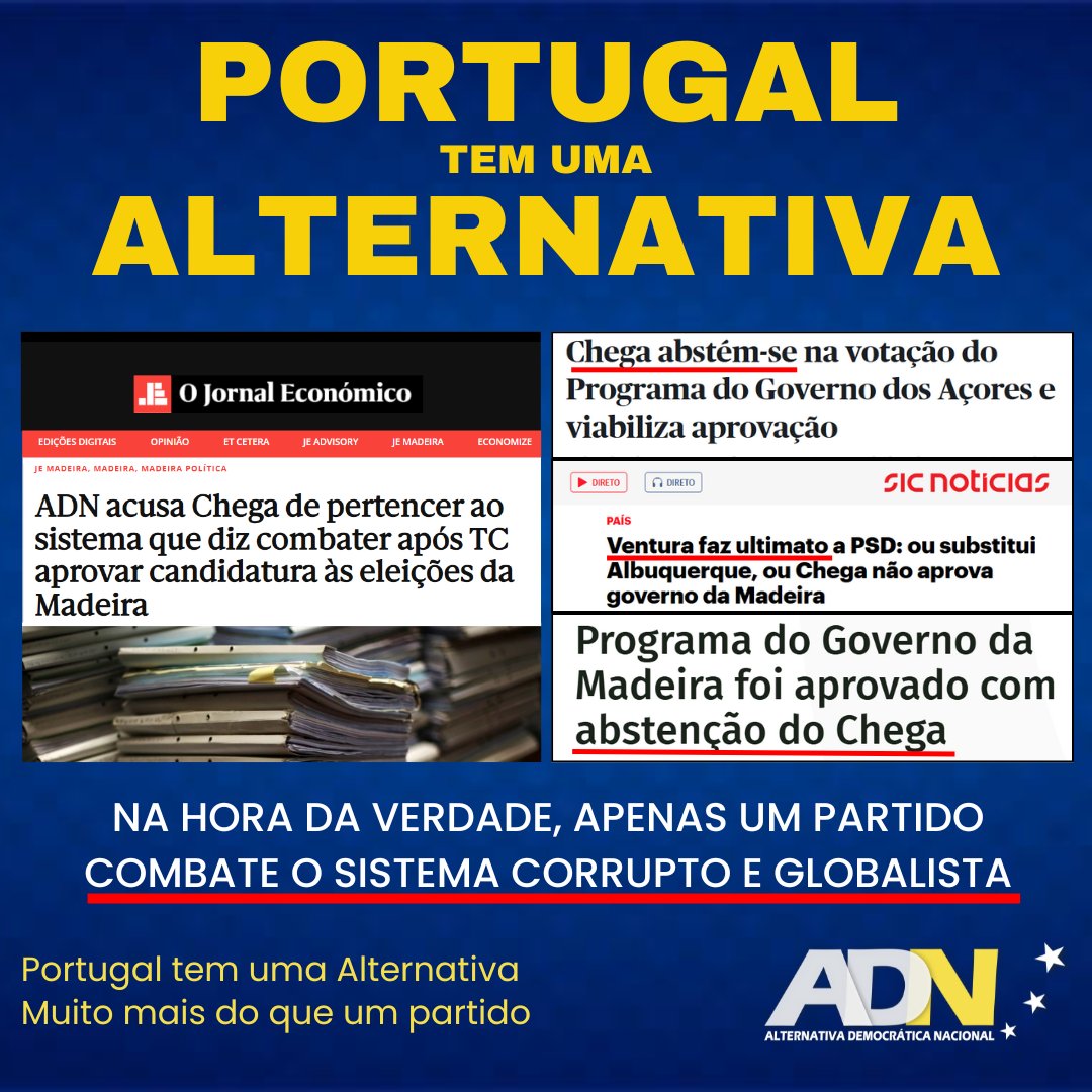Na hora da verdade só o ADN combate o sistema corrupto globalista.