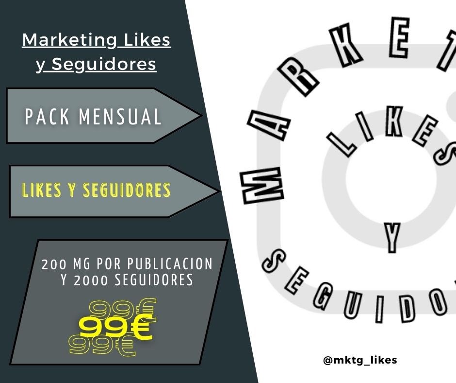 PACK MENSUAL LIKES Y SEGUIDORES (INSTAGRAM)

- 200 likes por publicación 

- 2000 seguidores 

99 €