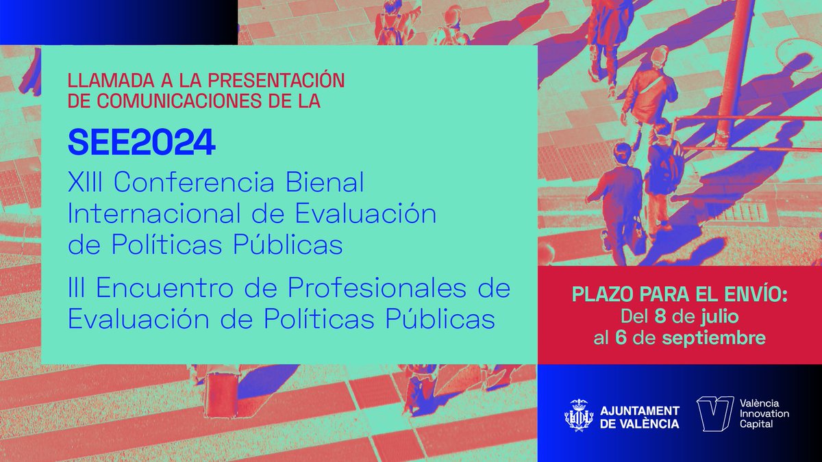 EVALUACIÓN | 📢 ABIERTA la convocatoria para participar en las comunicaciones de la #SEE2024 XIII Conferencia Bienal y III Encuentro de Profesionales de #EvaluaciónPolíticasPúblicas 📊

✍️Formulario de inscripción 👇

forms.office.com/Pages/Response…