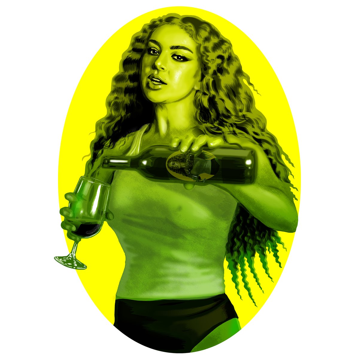 I 💚 CHARLI!  This fruit is stuck on BRAT, so I couldn't resist drawing Miss XCX as a fruit sticker...
#charlixcx #brat