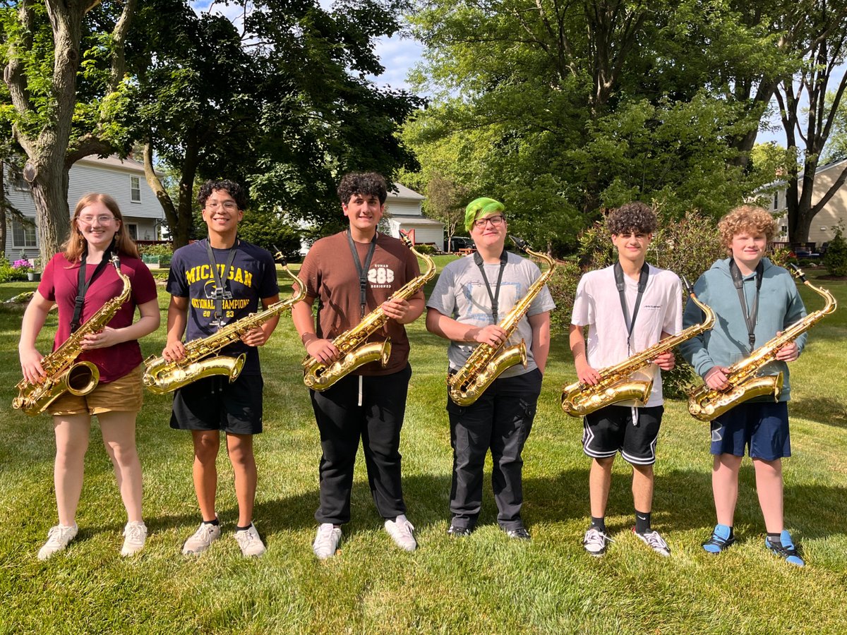 OfficialTCBands's tweet photo. Next up for the #sectionspotlight, the tenor saxes, learning their music for a new season of #dreamon marching, while (not) “dozing off” #sectionquote https://t.co/CrxK7EepgZ