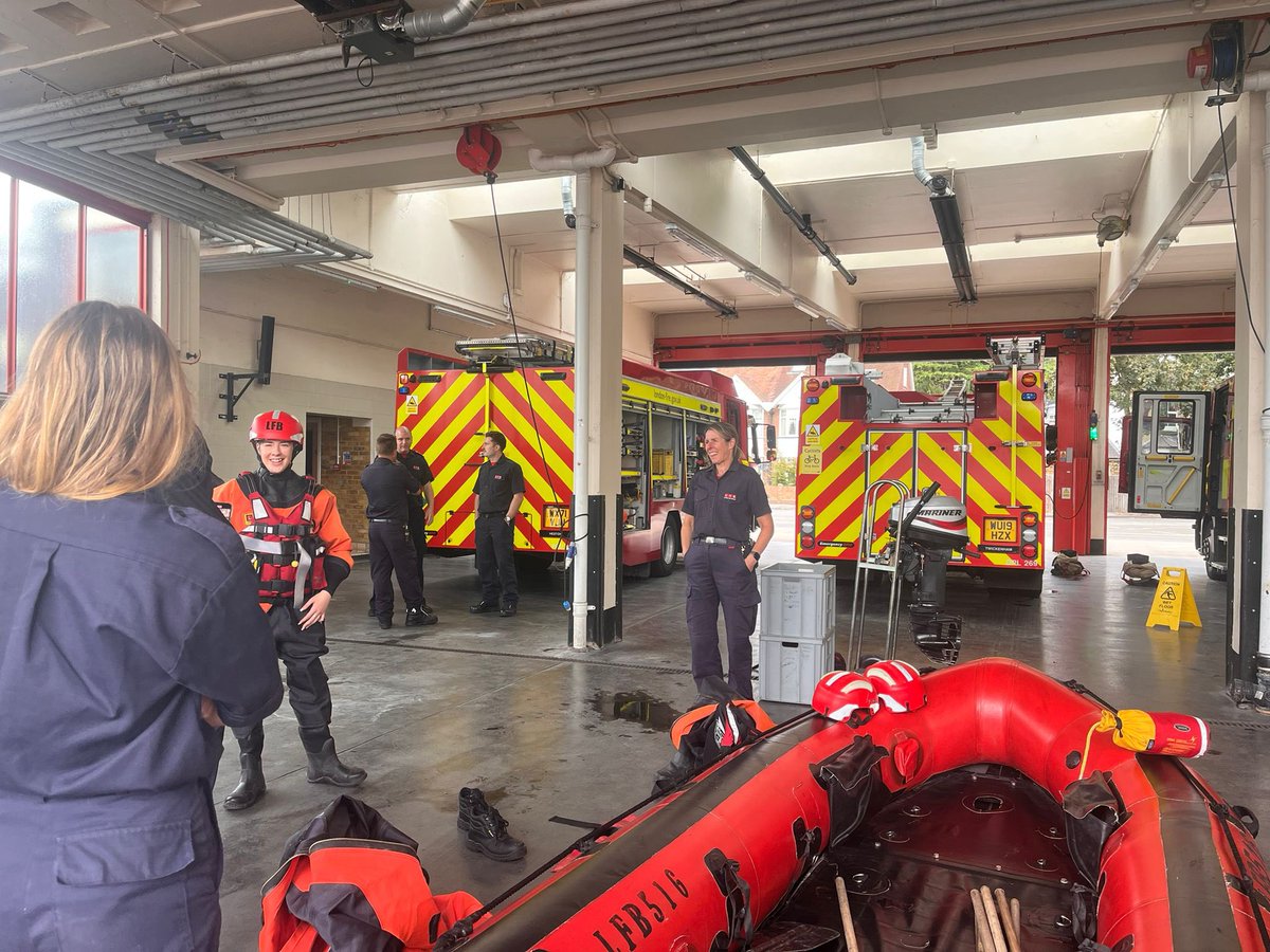 We have been joined by our emergency service partners from <a href="/RNLI/">RNLI</a> and <a href="/metpoliceuk/">Metropolitan Police</a> at our event at #Twickenham Fire Station today, working together to educate young people about the importance of water safety.