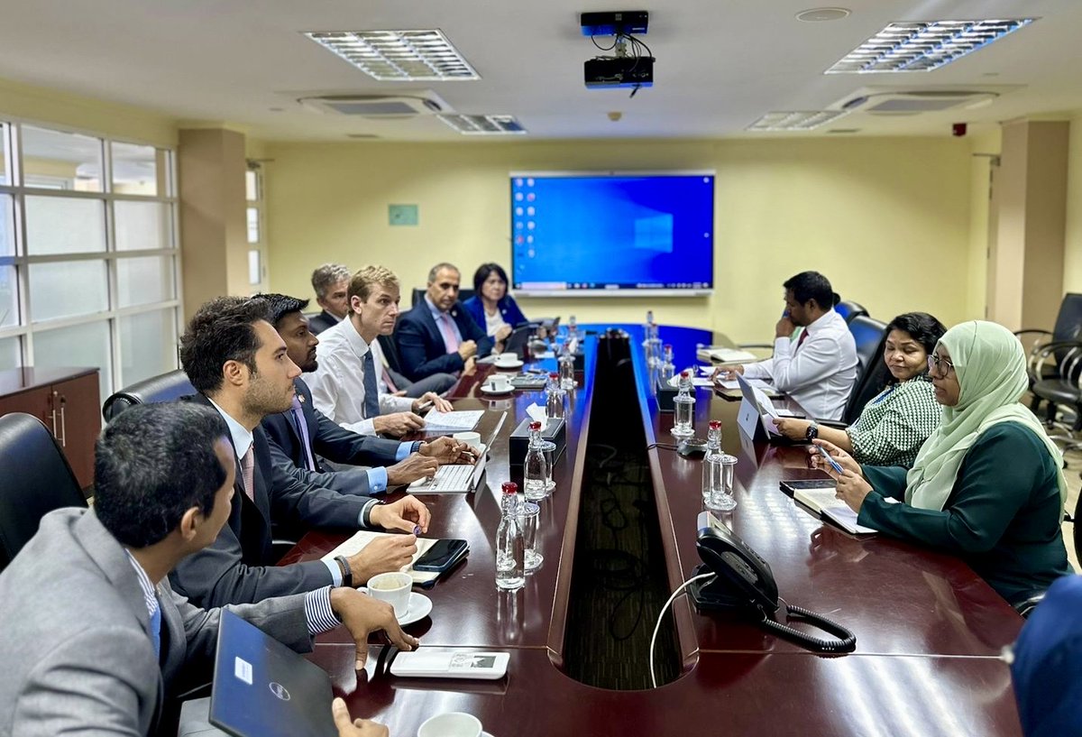 David Sislen (@worldbanknepal) on Twitter photo I am in #Maldives on my first visit where I met <a href="/MoFmv/">Ministry of Finance and Planning</a> Minister Hon. Dr. Mohamed Shafeeq, and senior officials from <a href="/MMA_Maldives/">MMA</a> and development partners.
I appreciate the reform efforts and look forward to our continued engagement and collaboration for a prosperous future. I am in #Maldives on my first visit where I met <a href="/MoFmv/">Ministry of Finance and Planning</a> Minister Hon. Dr. Mohamed Shafeeq, and senior officials from <a href="/MMA_Maldives/">MMA</a> and development partners.
I appreciate the reform efforts and look forward to our continued engagement and collaboration for a prosperous future.