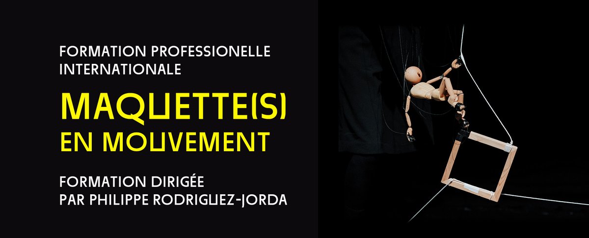 FORMATION MAQUETTE(S) EN MOUVEMENT
Professionnels de la scène, appréhendez autrement un projet de spectacle au stage de l'idée, avec la maquette comme support d’écriture, et la traversée de plusieurs techniques de marionnettes
⏰Limite candidature 14/07 
ℹ️marionnette.com