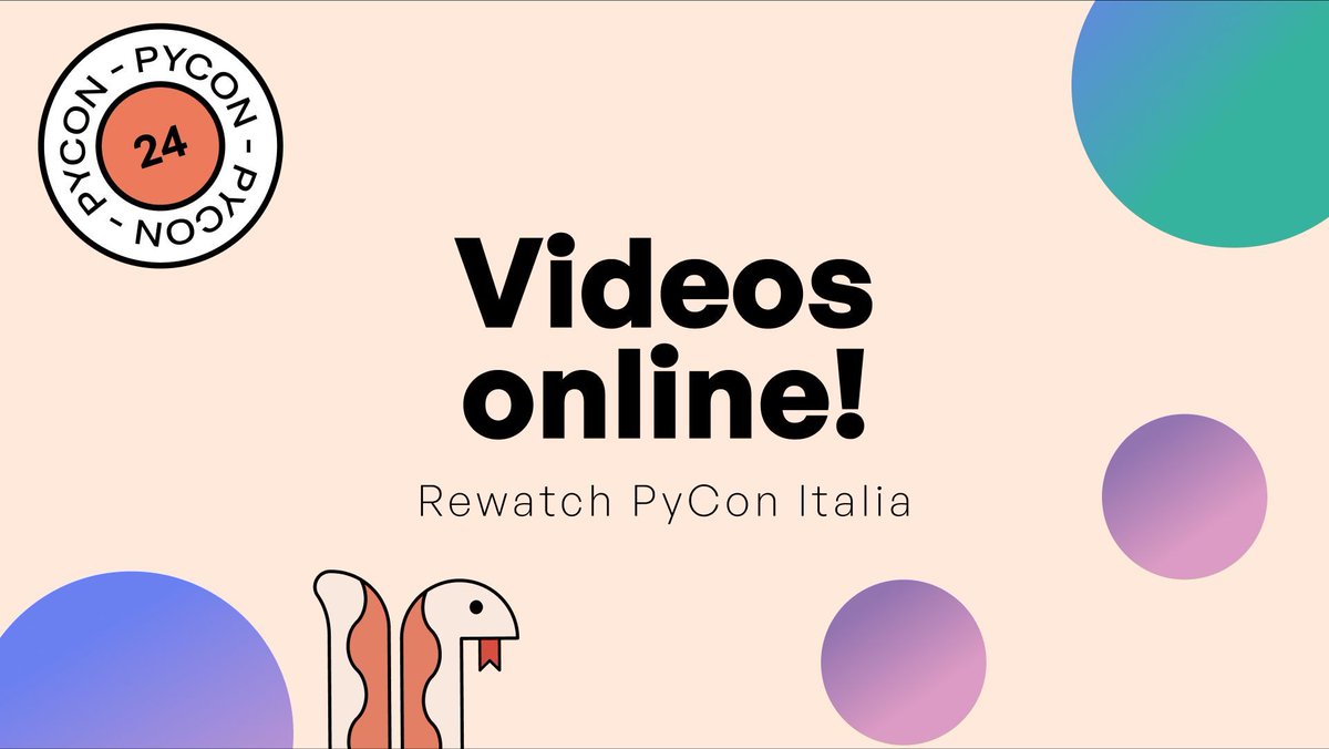 If you couldn't get a ticket this year or need to catch up on all the other talks, they are now on YouTube!

Rewatch PyCon Italia 2024: youtube.com/playlist?list=… 

#PyConIT2024
