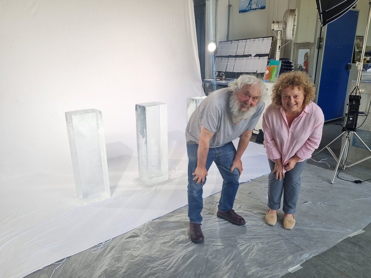 Making ice, making art with Calzolari (b. 21 nov 1943), here, now. Loving life.  Arte povera opens to the public in Paris at Pinault Collection on October 9th 2023.