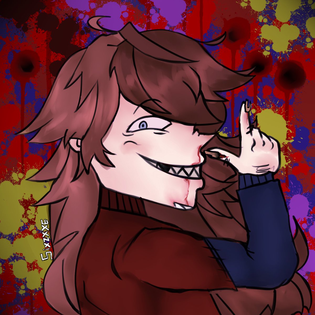 sixzxxe's tweet image. mental madness guess what (lowkey proud of my art for the first time in a while) #MentalMadness #art #arttwt