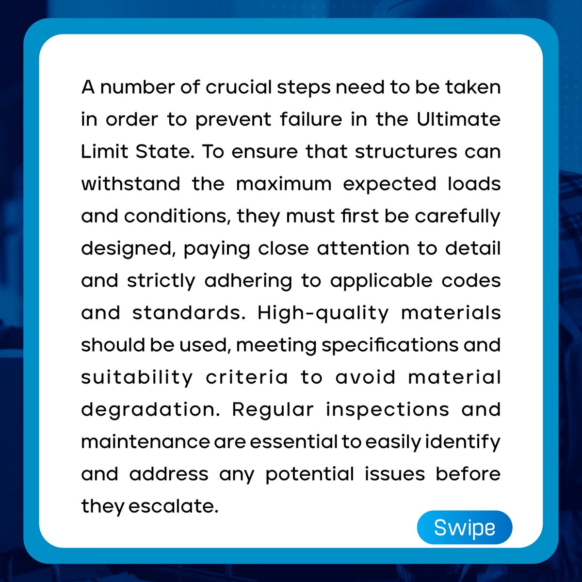 HypropsNG's tweet image. Discover the secrets to preventing failure in the Ultimate Limit State! 

Learn how meticulous design, high-quality materials, regular maintenance, and risk assessment can ensure structural integrity and safety. 
.
.
.
#hyprops #ultimatelimitstate #structuralintergrity #safety