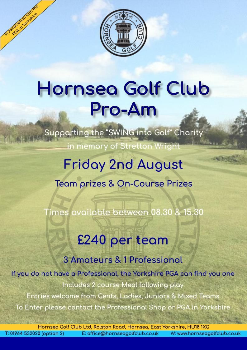 Hornsea Golf Club (@hornseagolfclub) on Twitter photo Just over 3 weeks away until our annual <a href="/PGAYorkshire/">PGA in Yorkshire</a> Pro-Am
Currently standing at 37 teams, with 6 Team spaces available
Anyone wanting to enter a team, please contact us in the shop to reserve your tee time Just over 3 weeks away until our annual <a href="/PGAYorkshire/">PGA in Yorkshire</a> Pro-Am
Currently standing at 37 teams, with 6 Team spaces available
Anyone wanting to enter a team, please contact us in the shop to reserve your tee time