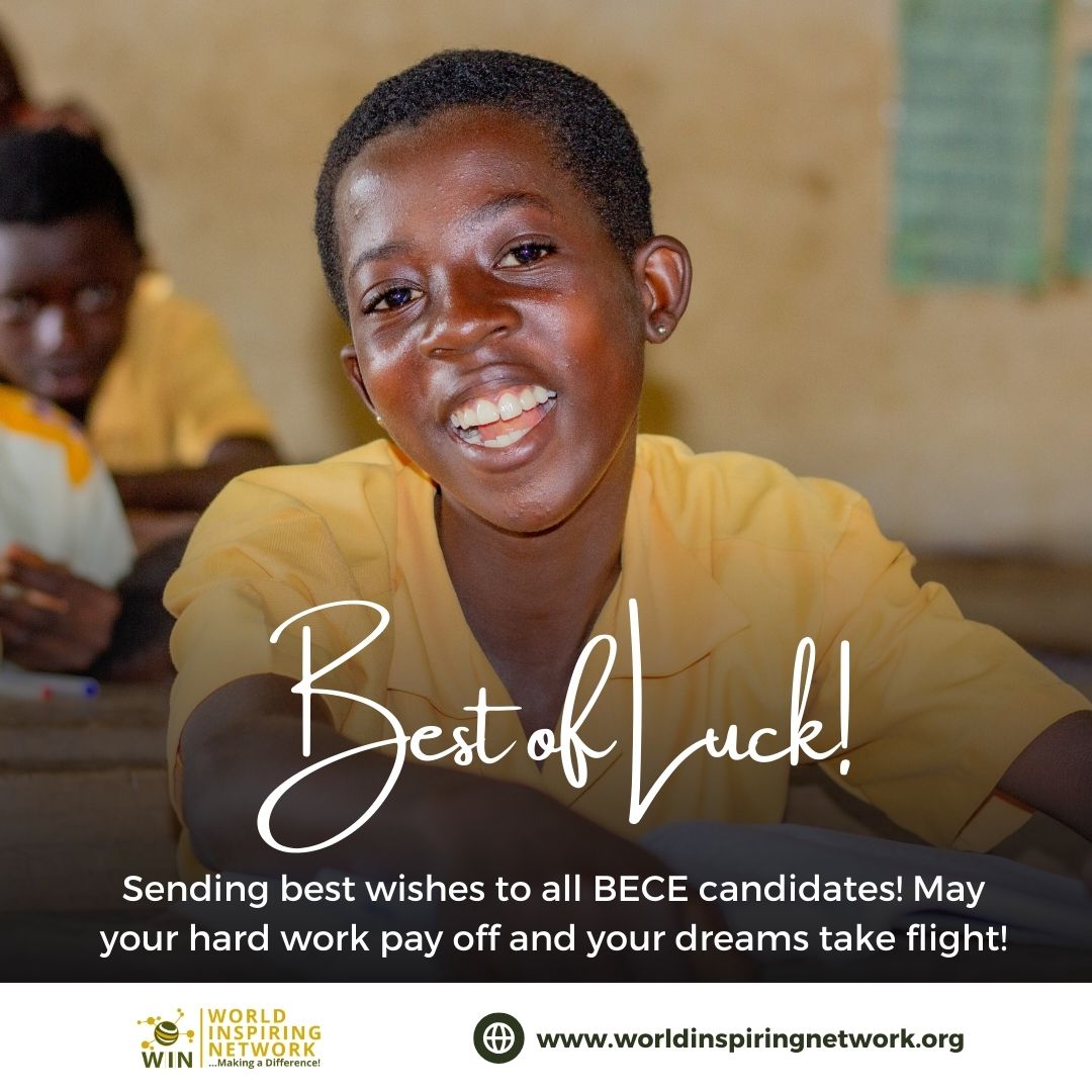 worldINetwork's tweet photo. Sending best wishes to all BECE candidates! May your hard work pay off and your dreams take flight! You got this! #BECE #Exams #Success #BECE2024 #WorldInspiringNetwork https://t.co/xF8SCBVi4Q