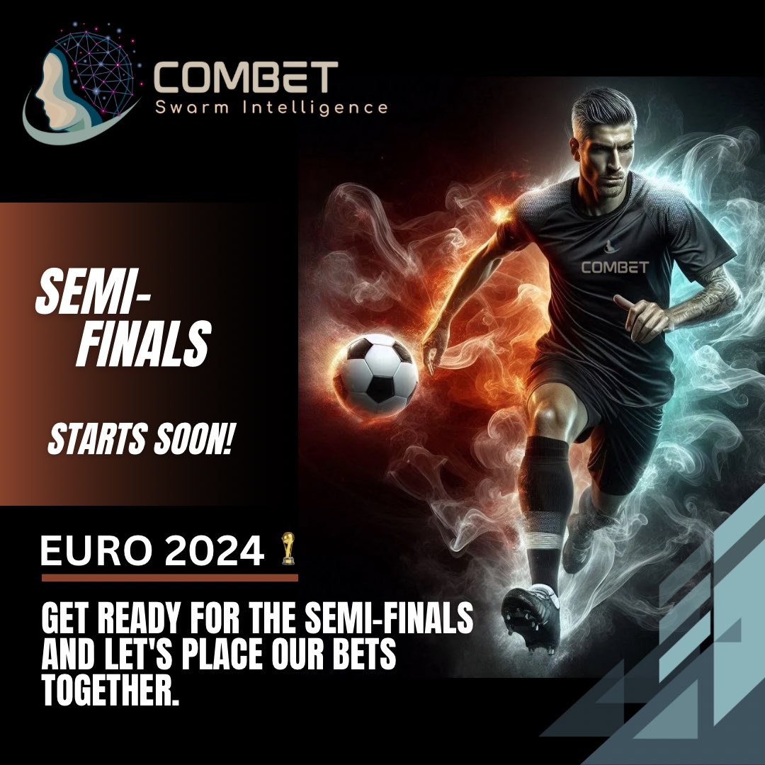 combetcoin's tweet photo. Dear COMBET Community, ⚽️

Get excited! Tomorrow, we dive into the semifinals together and eagerly await the upcoming match. 
Let's keep our fingers crossed that our bets pay off and we have an exciting and successful day.
Good luck and enjoy the game!

Your COMBET Team ⚽️ https://t.co/w3yqbBNq0z