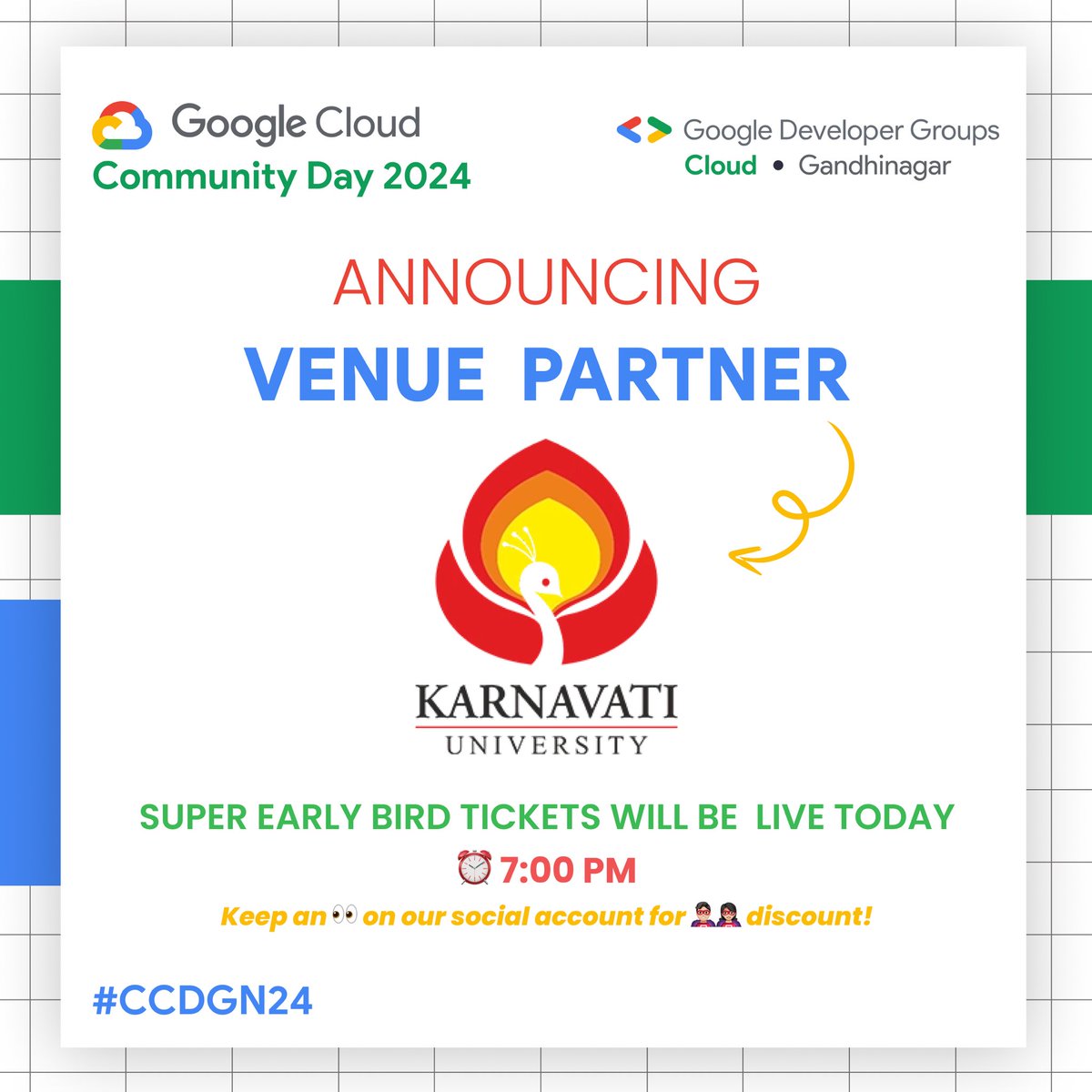 GDGCloudGN's tweet photo. Revealing the location 🥳

And also keep your eyes on the tickets :)

#CloudCommunityDay #Gandhinagar #GoogleCloud https://t.co/3PIGma1Y4b
