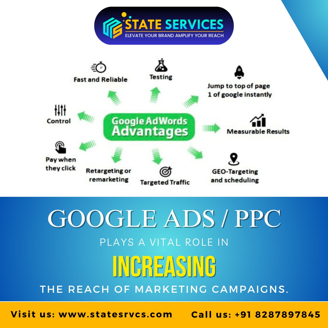 As per State Services statesrvcs.com Google Ads brings traffic to the business.  Google Ads / ppc plays a vital role in increasing the reach of marketing campaigns. Short-term marketing campaigns have more advantages than long-term campaigns.

#ppc #googleads