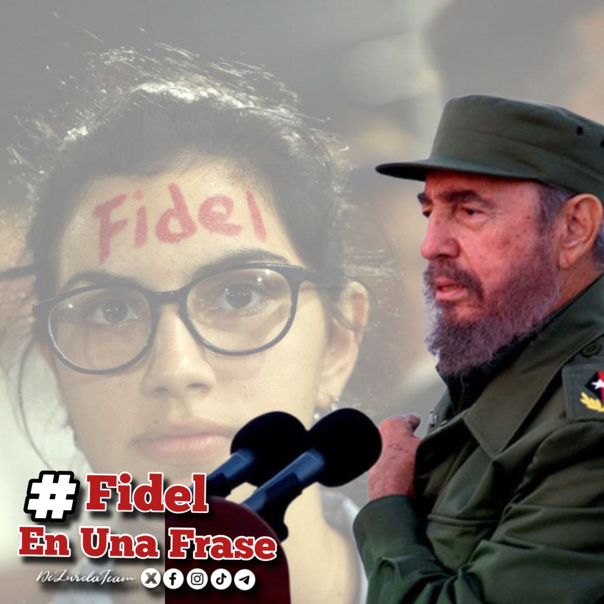 #FidelEnUnaFrase "A la contrarrevolución no podemos dejarla que triunfe. Tenemos que atrincherarnos y pelear aquí hasta el último hombre y hasta la última bala; por lo tanto, la Revolución hay que hacerla".

#DeZurdaTeam