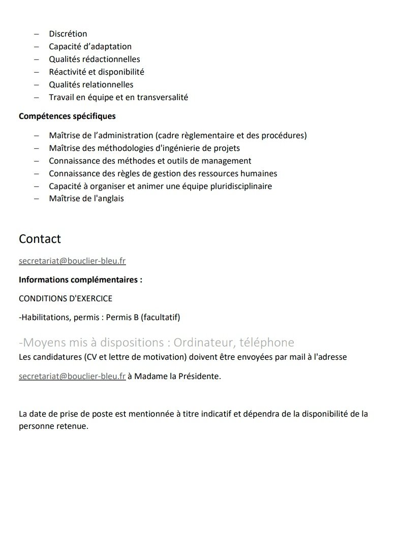Bouclier bleu France (@bouclierbleu) on Twitter photo 🚨📣 #Recrutement : le <a href="/BouclierBleu/">Bouclier bleu France</a> recrute sa Directrice ou son Directeur général.
N'hésitez pas à postuler ou partager l'info. 😉 🚨📣 #Recrutement : le <a href="/BouclierBleu/">Bouclier bleu France</a> recrute sa Directrice ou son Directeur général.
N'hésitez pas à postuler ou partager l'info. 😉