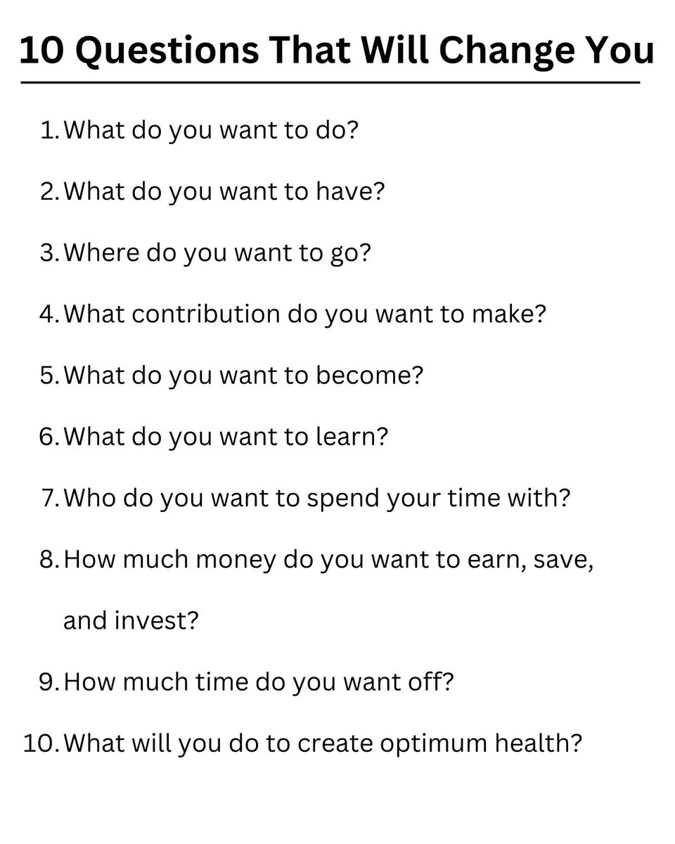 I've read over 80 texts, books, and audiobooks to clarify my life and find what's the meaning of my life. 

Finally, I believe these 10 simple questions can help anyone find their own answers:

👇Bookmark👇