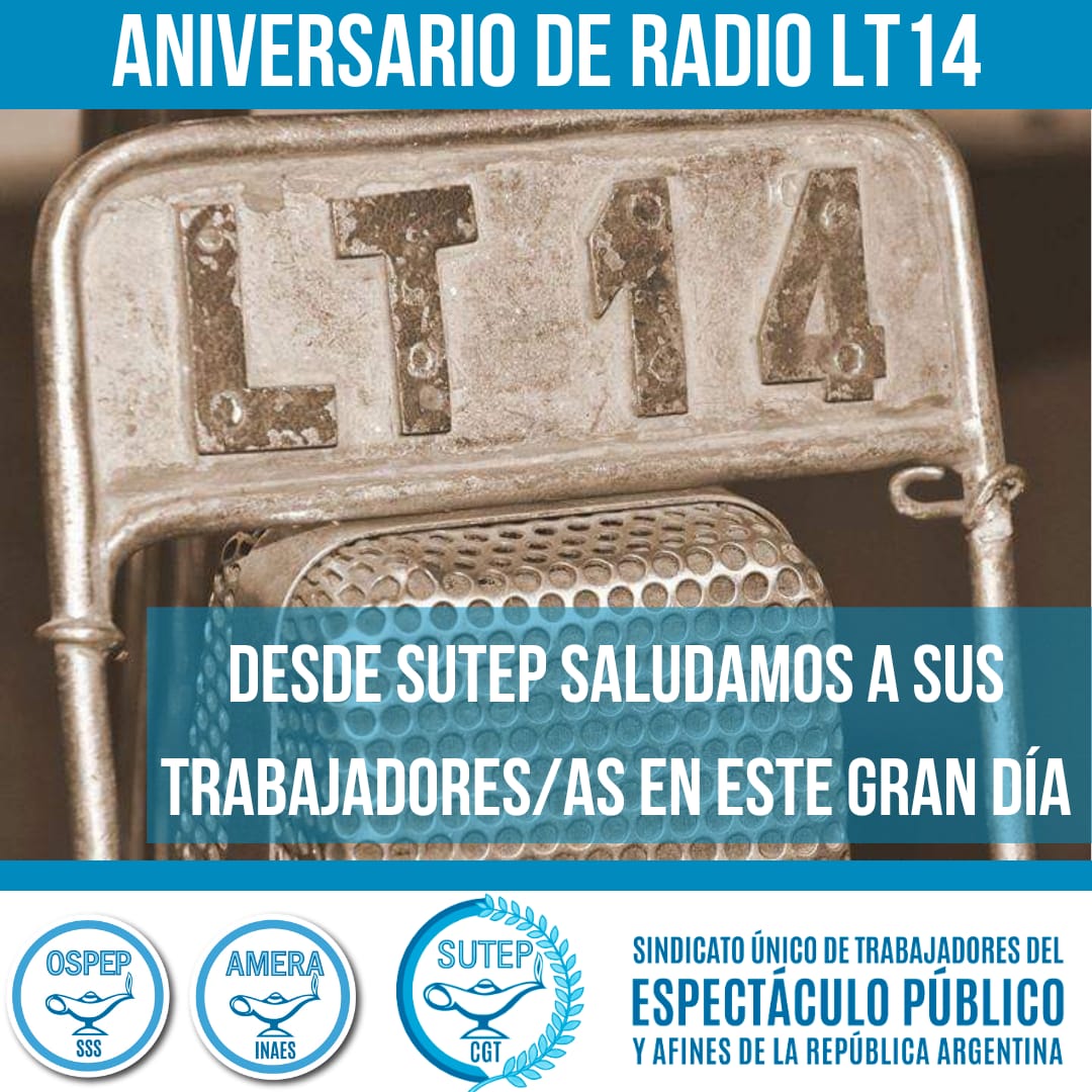 SUTEP_AR's tweet photo. #Hoy 8 de julio se conmemora un nuevo aniversario de Radio Nacional #LT14  General Urquiza de Paraná-Entre Ríos. Saludamos a todos los compañeros y compañeras trabajadores de este importante medio entrerriano. 

Miguel Ángel Paniagua.
SUTEP-OSPEP-AMERA

#Sutep
#Radios
#LT14 https://t.co/1RM2VdbvOu