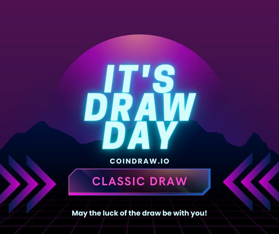 It's draw day!                              

One lucky winner will be taking home $125 in tonight's Classic competition!   

Only $5.25 to enter - shorturl.at/ZVwee

Contract closes - 19:00 BST
Reveal - 20:00 BST

#NFTCommunity #Polygon #Matic #Crypto #CryptoCommunity