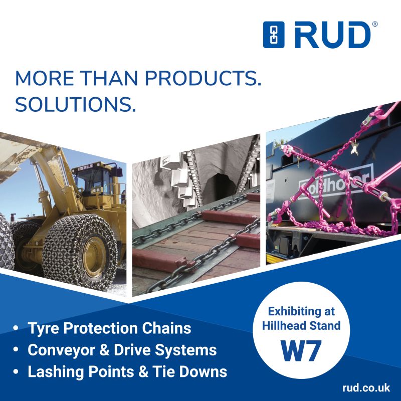 Hillhead 2024 will see RUD displaying a range of our:   
✅ Tyre Protection Chains
✅ Conveyor &amp; Drive Systems for bulk materials handling
✅ Lashing chains  More than Products. Solutions

Visit Stand W7 to speak to a RUD expert!!
