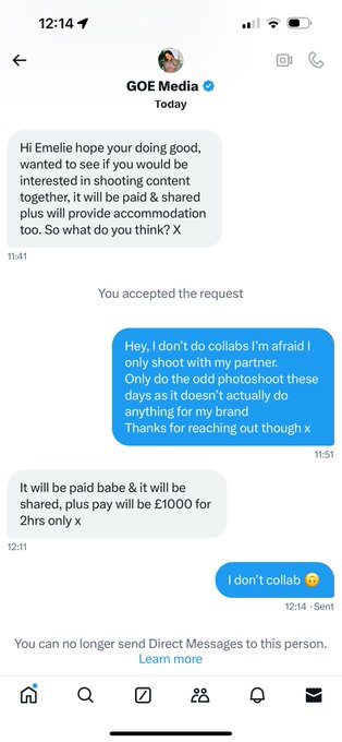 This is what I mean, I fucking said no politely and you&rsquo;re trying to push me into it by way of money