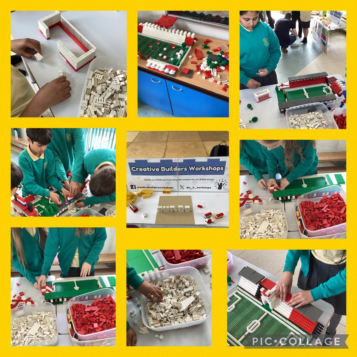 Y5 &amp; 6 have been solving structural problems today with <a href="/c_b_workshops/">Creative Builders</a> designing stadiums for the Euros using #lego Amazing! #STEM #creativelearning #playwell