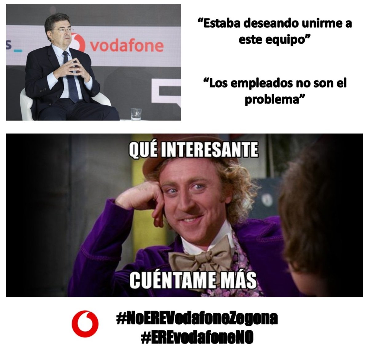 #NoEREVodafoneZegona #EREvodafoneNO

Así llegó Zegona, hace poco más de 1 mes... preciosas palabras pero... parece que no eran sinceras.