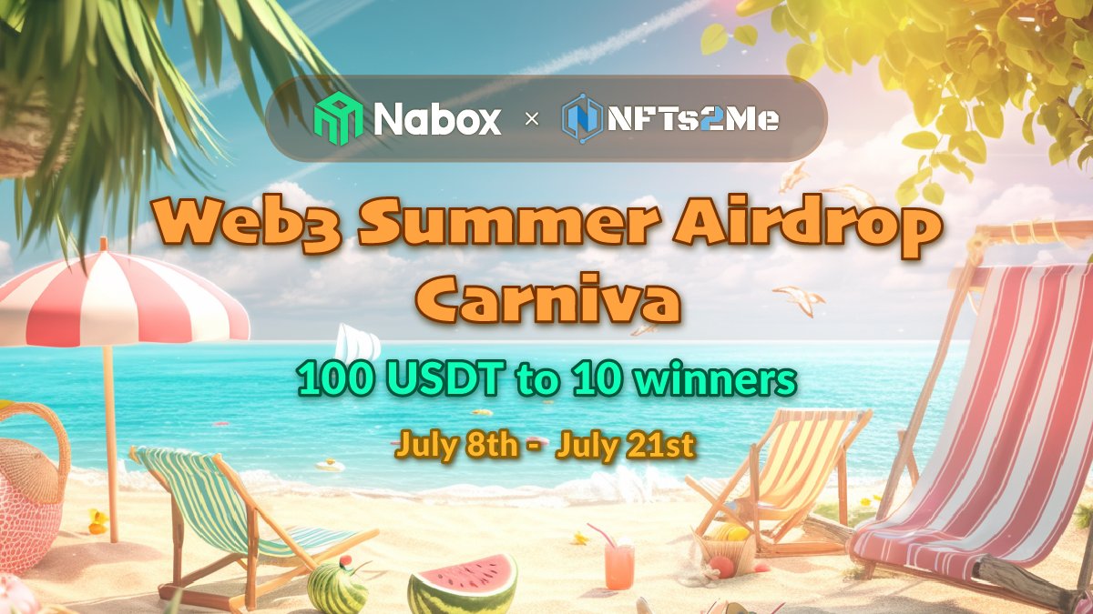 NFTs2Me's tweet image. We're here at the Web3 Summer #Airdrop Carniva from @naboxwallet! 🎉
❤️ To celebrate, we'll be airdropping USDT from July 8th - 21st! 💸
👉🏻 Claim yours here:
taskon.xyz/campaign/detai…
#Web3Summer