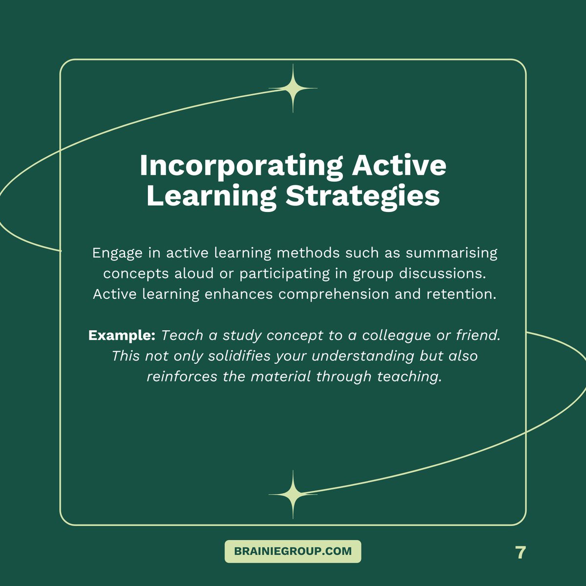 Brainie12's tweet photo. Boost your study game with active learning! 🌟   Engage in group discussions or teach a concept to a friend to enhance comprehension and retention.   Need help with your exam prep? Get in touch now.   #activelearning #studytips #brainiegroup https://t.co/AILjLnoDif
