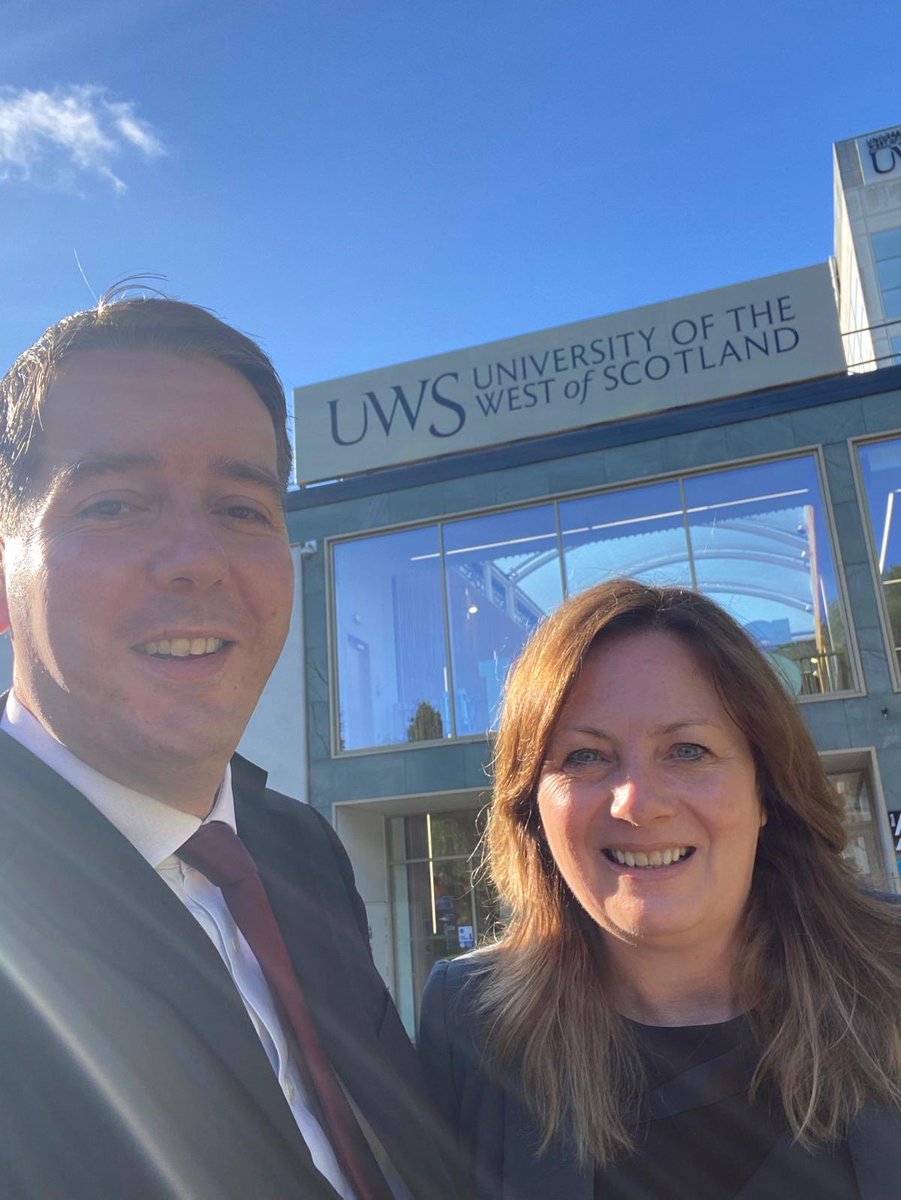 As an alumni of ⁦<a href="/UniWestScotland/">UWS</a>⁩ in #Paisley my first stop before departing for London was an very early meeting with Professor James Miller. Felt emotional to be back where I started out as a 17 year old student. Great to have ⁦<a href="/NeilBibby/">Neil Bibby</a>⁩ with me.