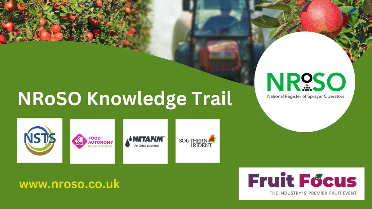 NRoSO_Register's tweet image. Come and see us at @FruitFocus  this Wednesday, drop by Stand 40 and collect your #KnowledgeTrail Card. Don’t miss out on your #CPD opportunities!

@NSTS_Scheme, #FoodAutonomy, #NETAFAM, #SouthernTrident