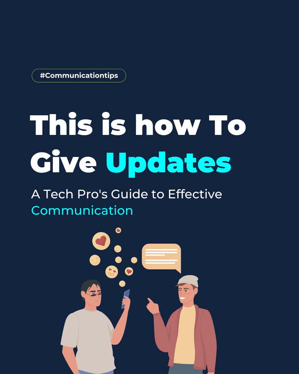 ReCreaX_'s tweet image. Happy new week, techies! 🤩

Want to stay productive and minimize the back-and-forth with your team and boss? 🤔 

Read the thread to find out how to effectively communicate work issues and make the most out of your work week! 📝

#TechCareerTips #CommunicationSkills #recreax