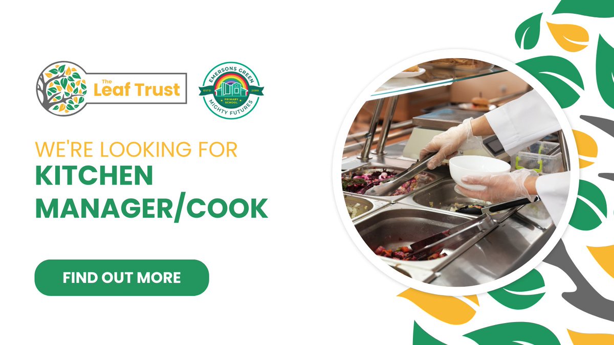 trust_leaf's tweet image. Are you ready to take the lead in a bustling school kitchen, where your passion for food and nurturing young minds comes together? We’re looking for a Kitchen Manager/Cook to join the team at Emersons Green. Learn more and apply today: shorturl.at/rs5P9
#kitchenManager