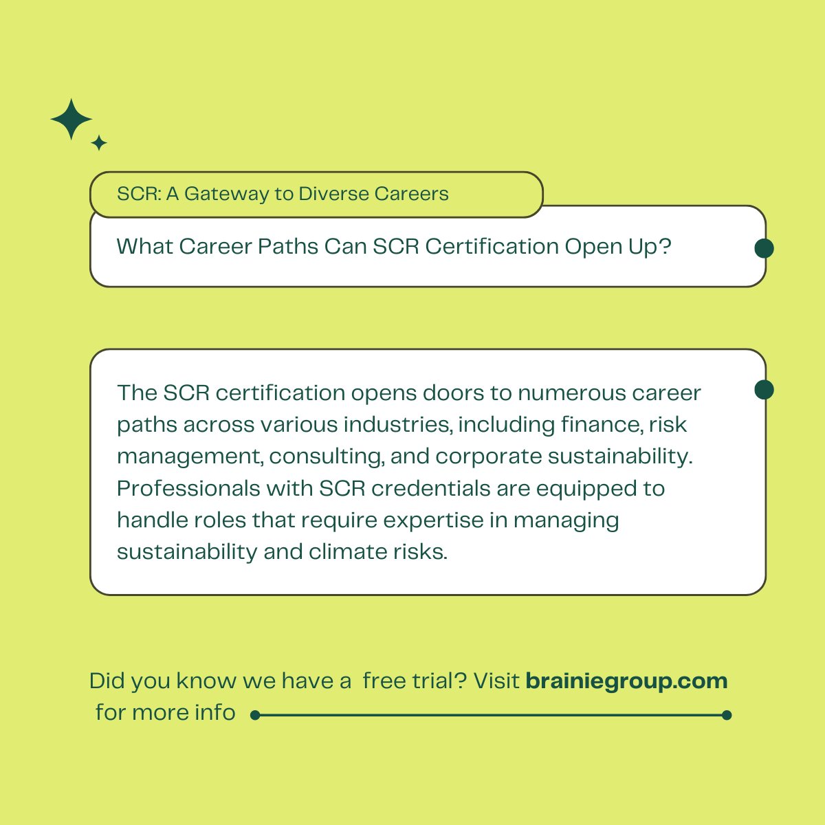 Brainie12's tweet photo. Are you ready to explore new career opportunities and make a significant impact in the field of sustainability and climate risk? 🌍💼  Discover how the SCR Certificate can open doors to diverse career paths, from top industry roles to long-term professional growth. https://t.co/sWjgGSkcXv